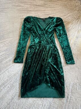 aqua green velvet dress | Dresses | Aqua Drape Front Satin Mini Womens M Fuchsia Vneck Back Zip Closure danasept